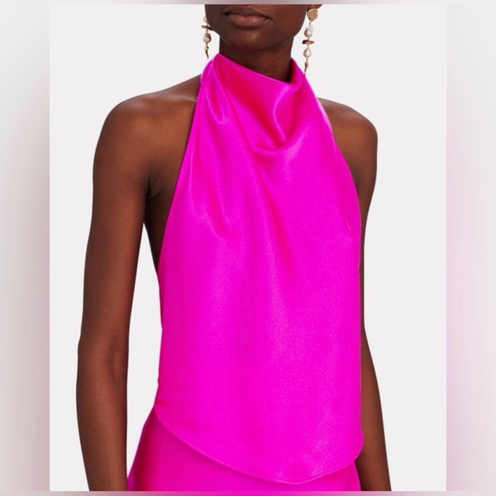Nwt The Sei Pink Silk Cowl Neck Crop Top size 0